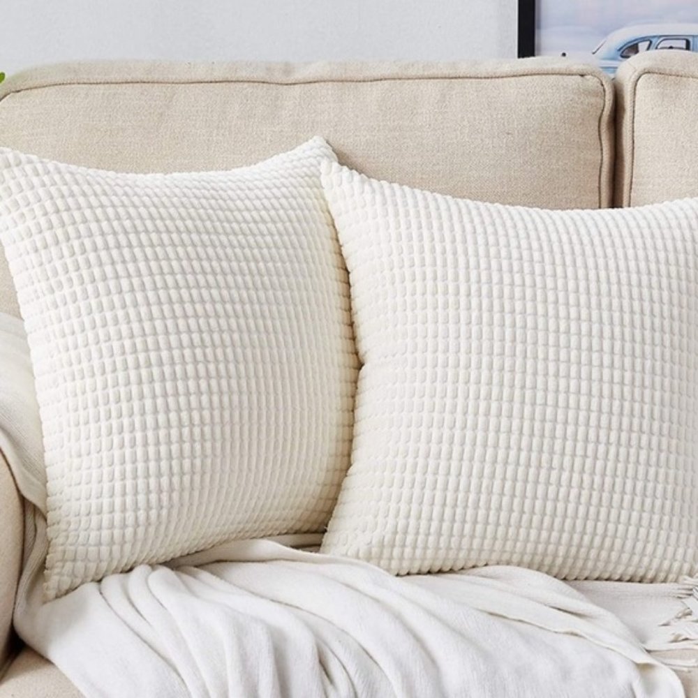 Corduroy Throw Pillow Covers Set of Two